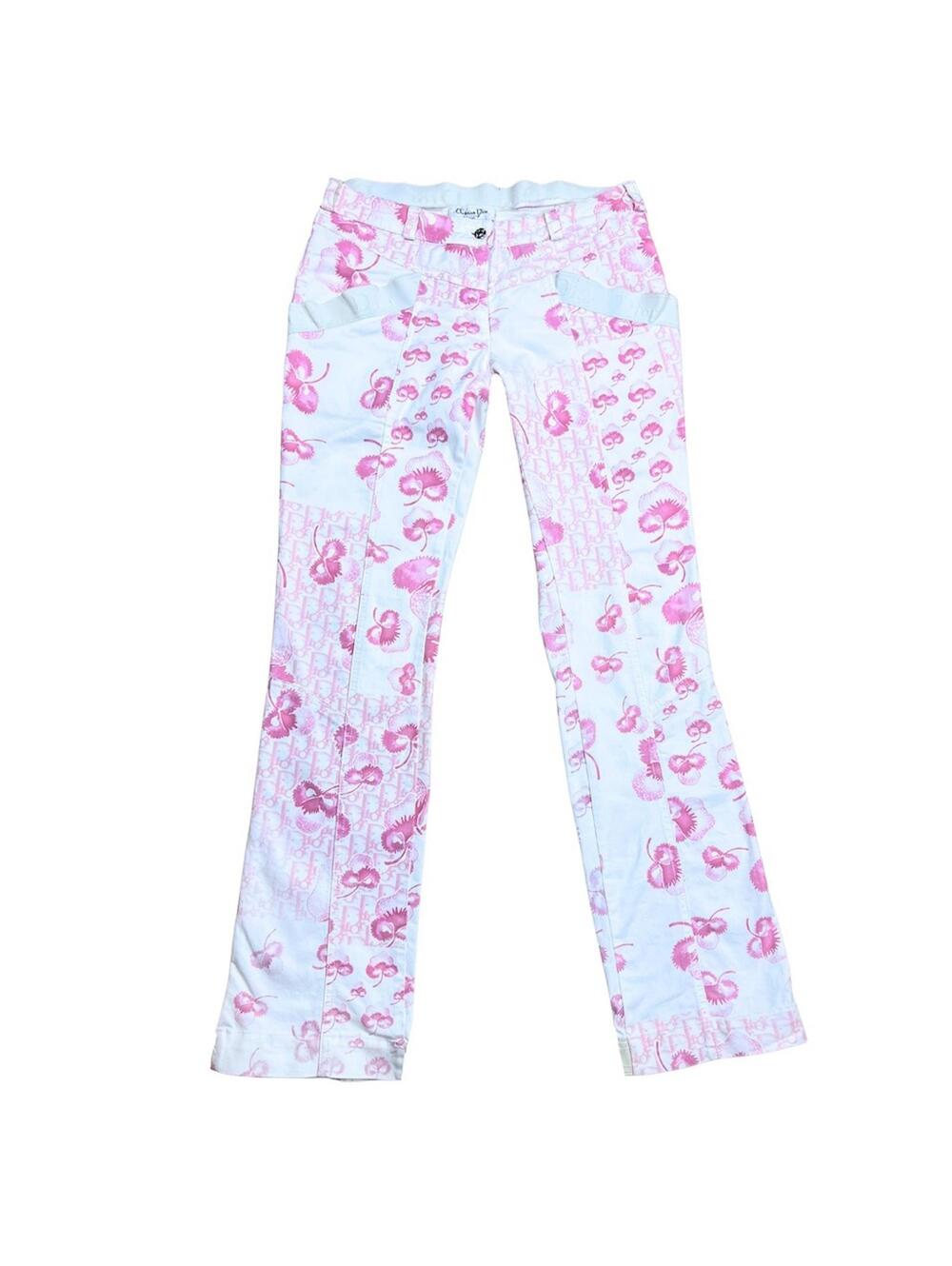 Christian Dior by John Galliano 2005 Pink Orchid & Trotter Patchwork Trousers